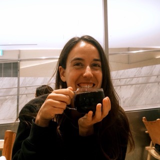 Sofia with a cup of coffee