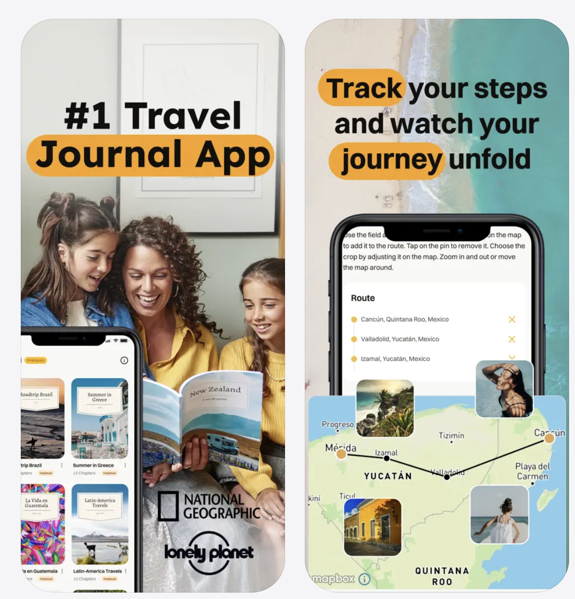 Travel Diaries App Store screenshots